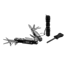 Набор Forster: мультиинструмент, фонарик, огниво, черный