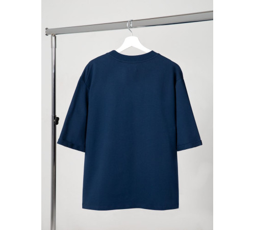 Футболка оверсайз унисекс Kosmos 2.0, темно-синяя