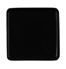 Квадратный шильдик на резинку Epoxi, черный