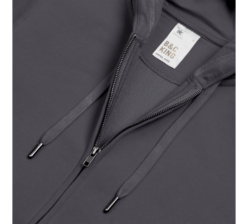 Толстовка на молнии с капюшоном унисекс King, темно-серая
