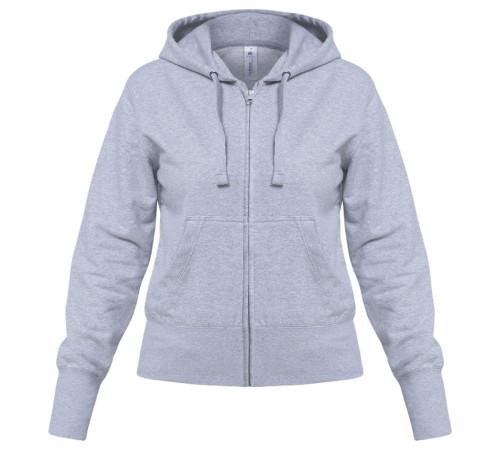 Толстовка женская Hooded Full Zip серый меланж
