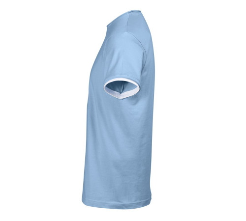 Футболка мужская с контрастной отделкой Madison 170, голубой/белый