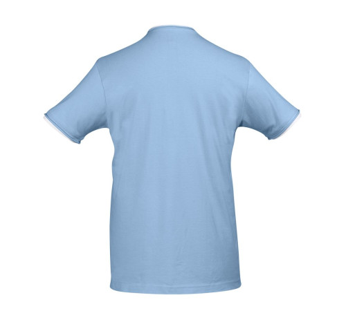 Футболка мужская с контрастной отделкой Madison 170, голубой/белый