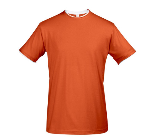 Футболка мужская с контрастной отделкой Madison 170, оранжевый/белый