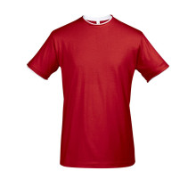 Футболка мужская с контрастной отделкой Madison 170, красный/белый