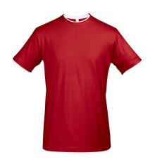 Футболка мужская с контрастной отделкой Madison 170, красный/белый