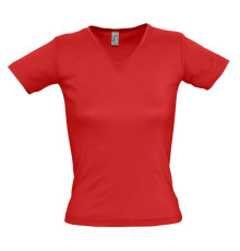 Футболка женская Lady 220 с V-образным вырезом, красная