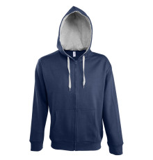 Толстовка мужская на молнии Soul Men 290 с контрастным капюшоном, темно-синяя