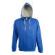 Толстовка мужская на молнии Soul Men 290 с контрастным капюшоном, ярко-синяя