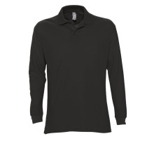 Рубашка поло мужская с длинным рукавом Star 170, черная
