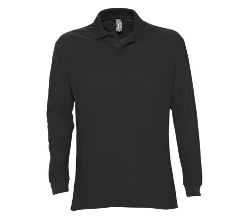 Рубашка поло мужская с длинным рукавом Star 170, черная