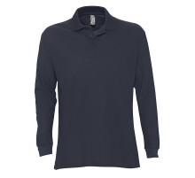 Рубашка поло мужская с длинным рукавом Star 170, темно-синяя