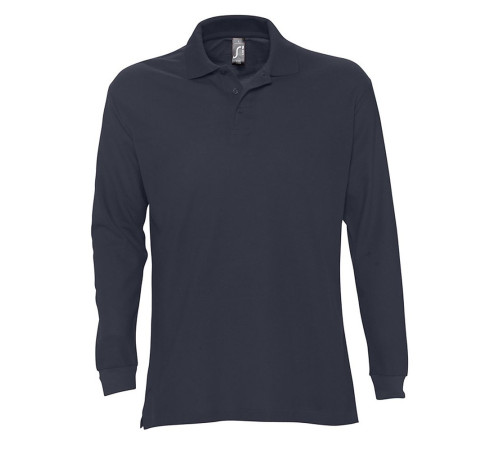 Рубашка поло мужская с длинным рукавом Star 170, темно-синяя