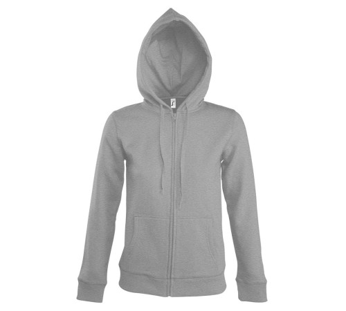 Толстовка женская на молнии с капюшоном Seven Women, серый меланж
