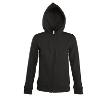 Толстовка женская на молнии с капюшоном Seven Women, черная