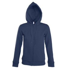 Толстовка женская на молнии с капюшоном Seven Women, темно-синяя