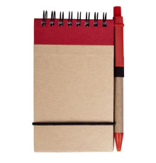 Блокнот на кольцах Eco Note с ручкой, красный