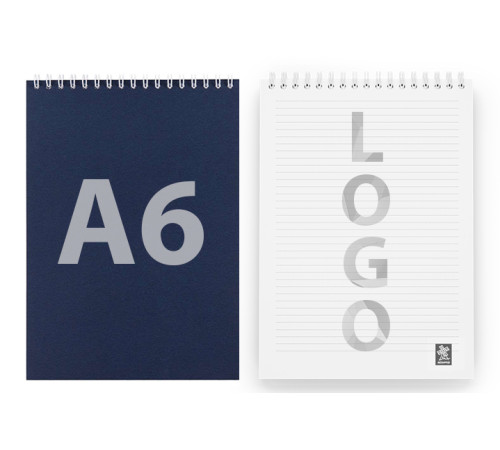 Блокноты А6 на пружине с черно-белым блоком