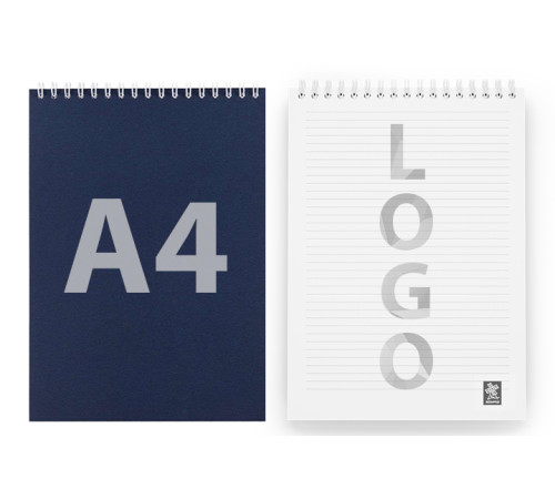 Блокноты А4 на пружине с черно-белым блоком
