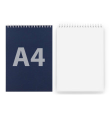 Блокноты А4 на пружине с пустым блоком