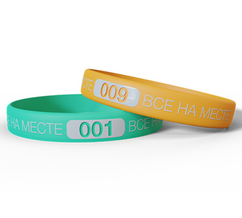 Браслеты-номерки с нанесением в 1 цвет