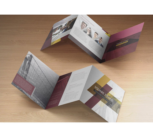Буклет квадратный (140*140 мм, в развороте 420х140мм)