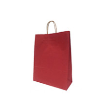 Крафт пакет красный с кручеными ручками