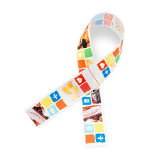 Сатиновая белая лента с нанесением полноцвет