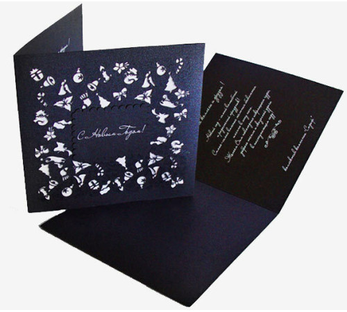 Открытка со сложением на дизайнерской бумаге