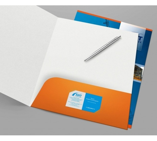 Папки с вырубным клапаном под визитку