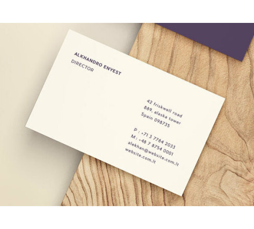 Визитка односторонняя на белой бумаге 350гр