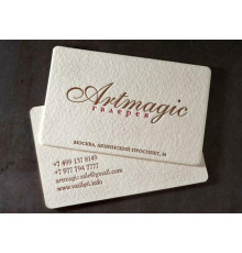 Визитка двухсторонняя на светлой текстурной бумаге