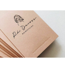 Визитка одностор. на светлой дизайнерской бумаге