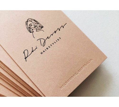 Визитка одностор. на светлой дизайнерской бумаге