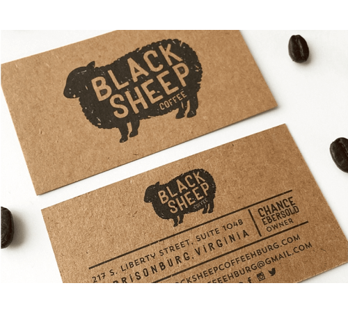 Визитка двухсторонняя на крафте